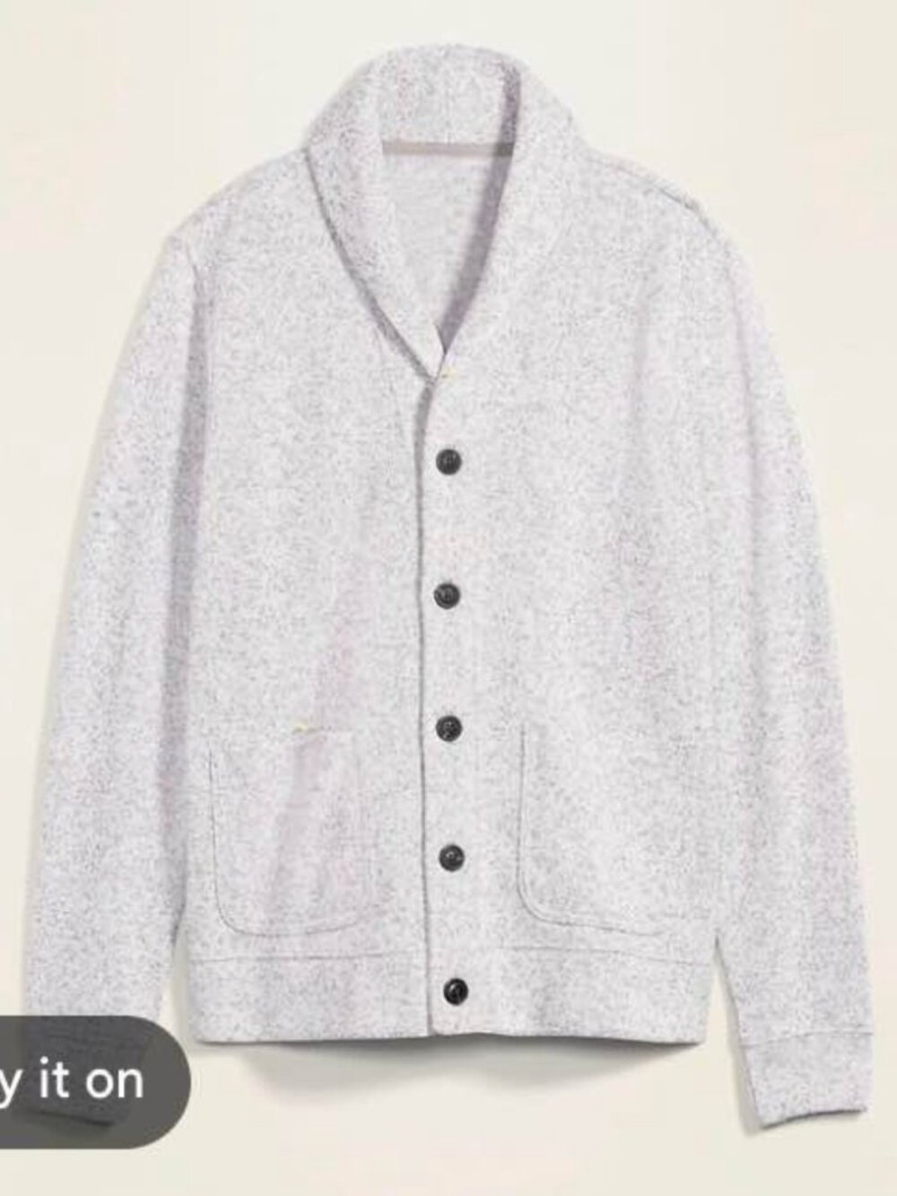 NEW Men’s Gray Marled Fleece Cardigan (LT)